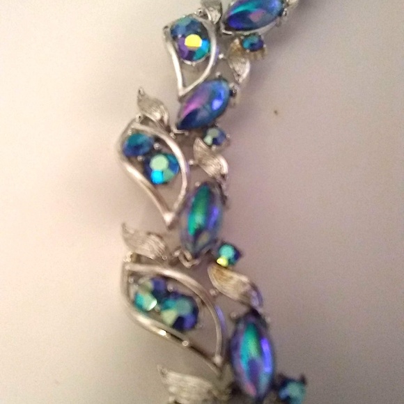 Vintage Silver Blue Purple Lavender Necklace - Picture 2 of 2